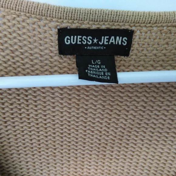 Guess Knit Sweater /Top Lace Closure Light Brown - Picture 3 of 4